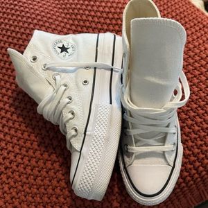 White Platform Converse